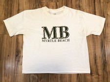Vintage 1999 Myrtle Beach White T Shirt OSFA Made In USA Single Stitch One Size