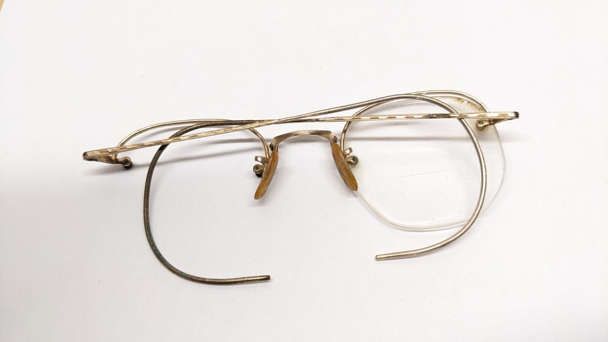 Vintage Shuron 1/10 12K GF Semi Rimless Eyeglasses Art Deco