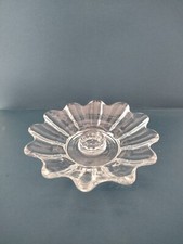 Vintage Clear Glass Flower Candle Holder MADE IN USA Pair Of 2