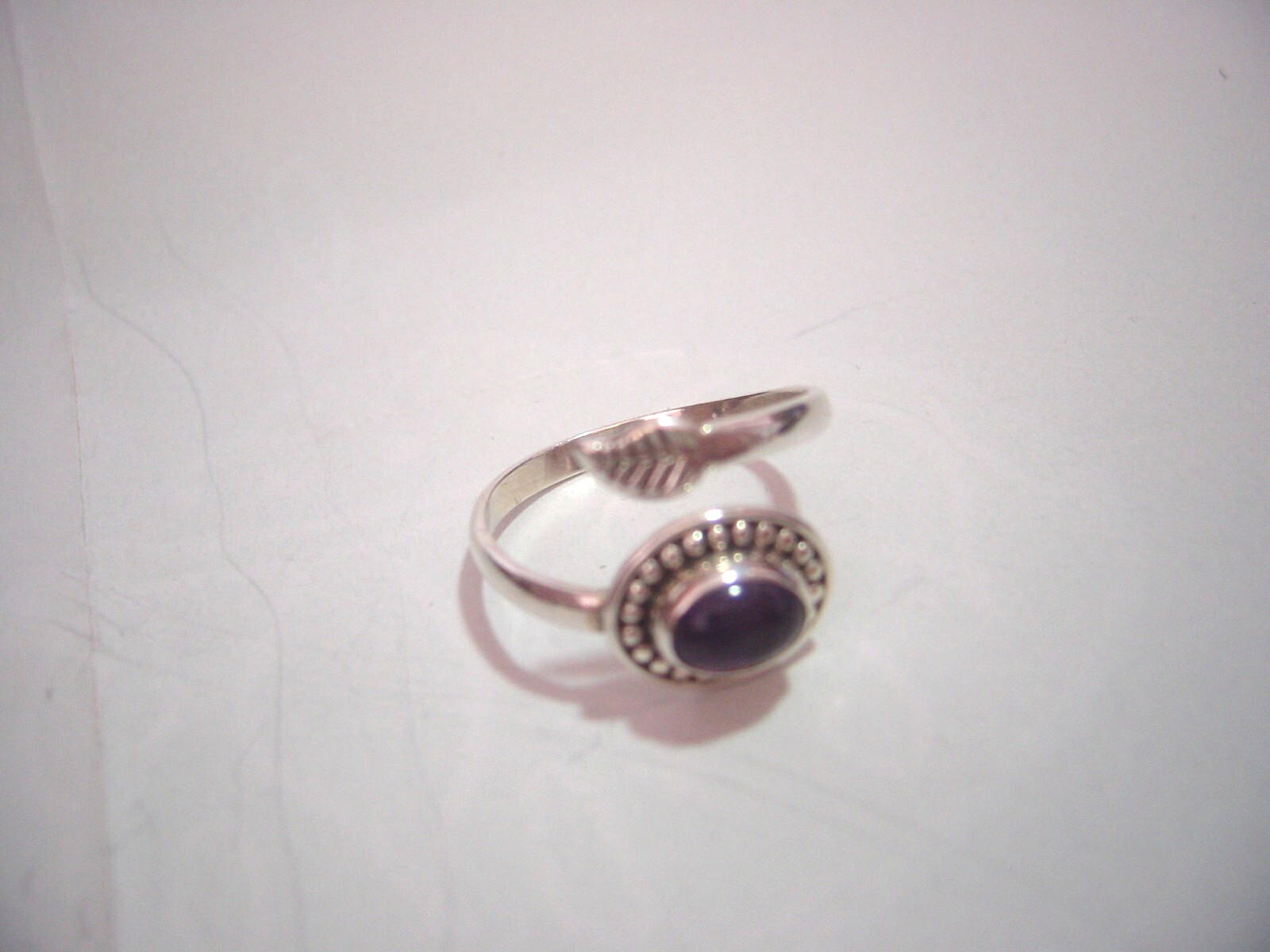 VINTAGE Solid Silver Ring -unusual adjustable nat… - image 7