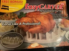 Easy Carver TURKEY Tray As Seen on TV Food-Safe Plastic Tray Non-slip No Mess
