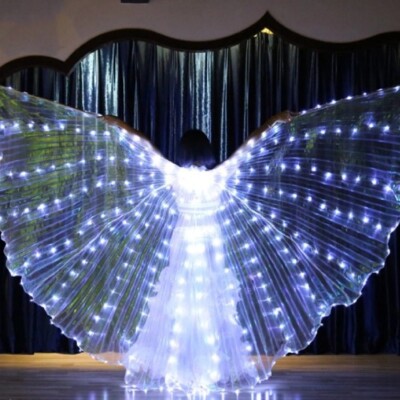 LED Dance Fairy Wings Cloak Children Dancers Colorful Butterfly Wings Stage 