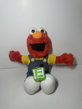 Talking Singing Elmo ABCs Alphabet Letter E Overalls Fisher Price Plush Toy ABCD