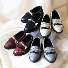 1/4 MSD MDD BJD Doll Shoes JK Student Uniform Shoes Tassels  Meatal Chain Deco