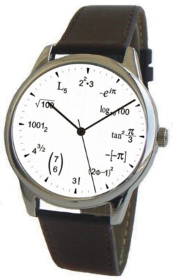 ''Mathematics Dial'' Large Theme Watch Has A Math Equation At Each Hour Indicator