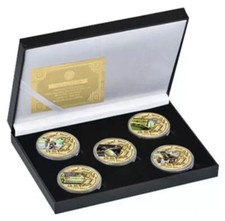 Usain Bolt x5 Gold Plated Commemorative Coins With Display Box