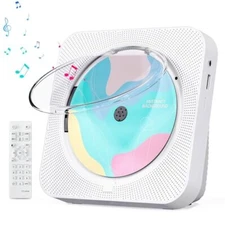 CD Player Portable with Bluetooth 5.1 Transmitter and Reciever Desktop CD White