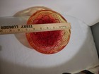 Jeannette Glass Amberina Fentec Footed Nappy Bowl 3 Toed Stars Arches Sprayed — photo 4