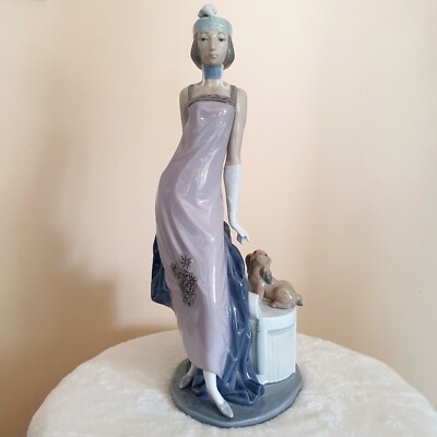 Seltene Lladro Figur 5174 Couplet Dame Rentnerin Art Deco Skulptur TOP