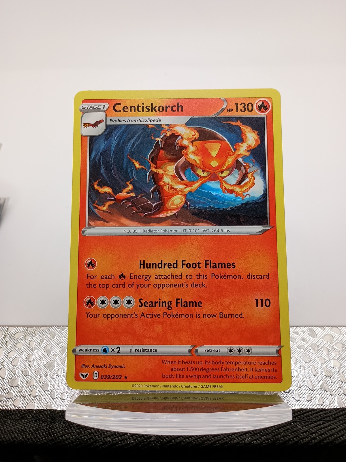 Centiskorch non-holo Rare - 039/202 Pokemon Sword & Shield Base Set NM or Better