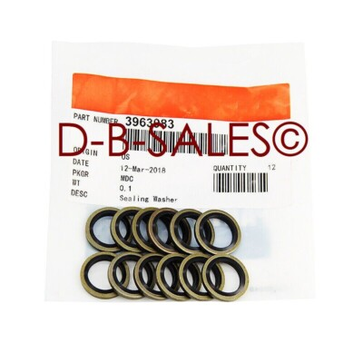 #ad Cummins Sealing Washers Powerstroke 12mm Banjo Bolt Seals Fuel Line 3963983 12 $15.00