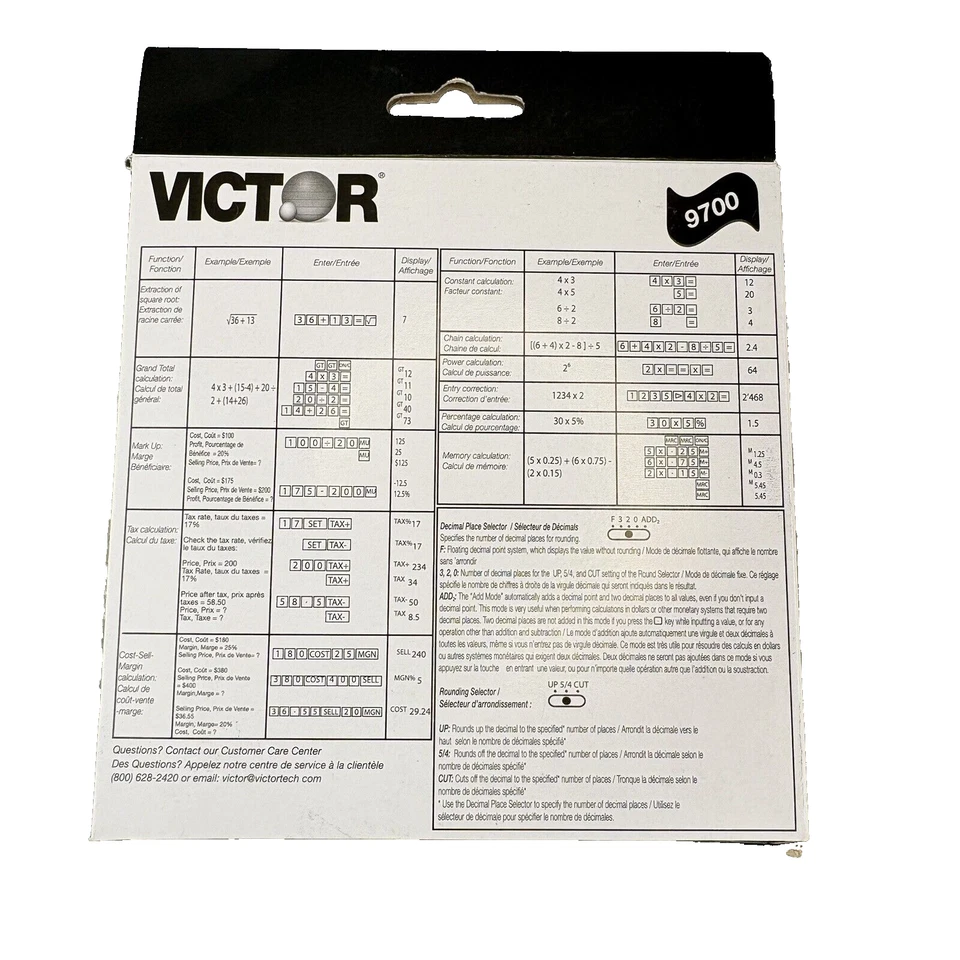 Victor 9700 12 Digits Large Tilt Display Tax Calculator - Image 2 of 4