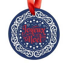 Joyeux No l, FRANCE, French Christmas, Personalized Round Acrylic Ornament Gift