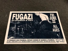Fugazi Detroit Michigan Jawbox Hay 1990 Cardstock Concert Poster 12"x18"