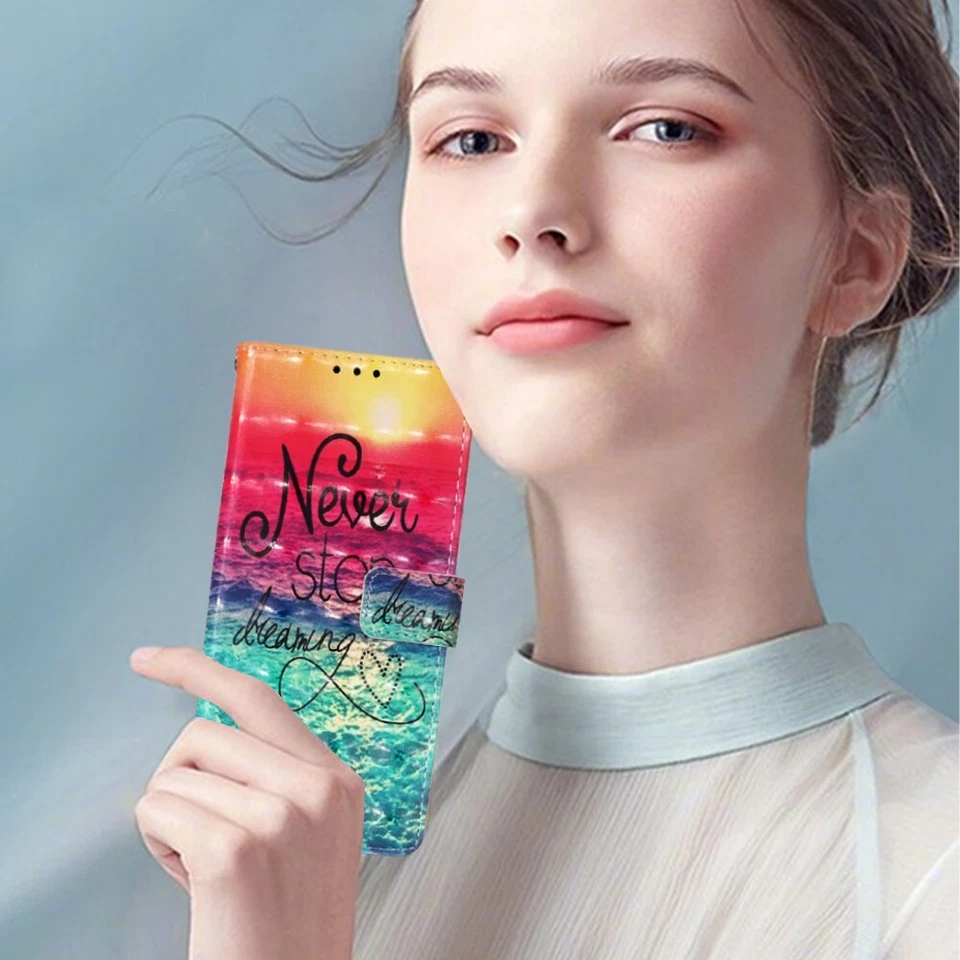 Pattern Flip Stand Cards Phone Case Cover For Samsung Galaxy A55 A54 A53 A52 A51 - Image 2 of 4