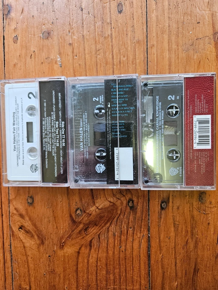 3 x VAN HALEN ALBUMS Fair Warning + OU812 + For Unlawful Carnal... CASSETTE TAPE - Image 3 of 4