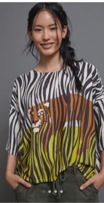 Anthropologie Corey Lynn Calter Tiger Blouse Size M