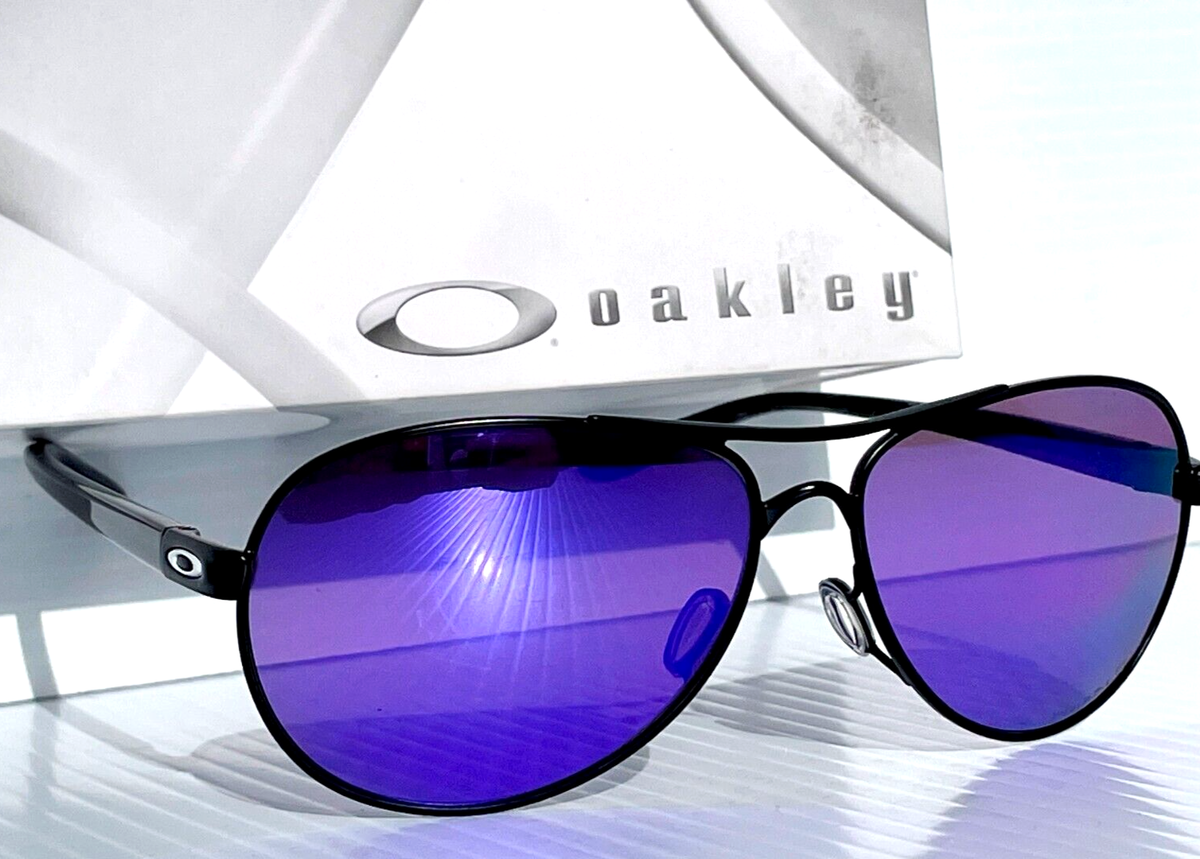 NEW Oakley FEEDBACK Satin Black 59mm POLARIZED Galaxy Violet NEW Oakley FEEDBACK Satin Black 59mm POLARIZED Galaxy Violet