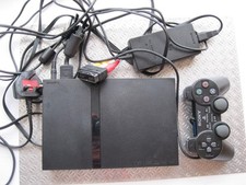 PS2 Sony Playstation 2 Slim Console Black, Wired Controller + Cables SCPH-75003