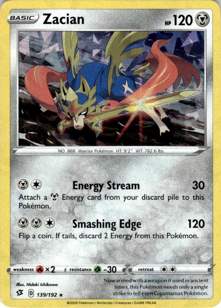 Zacian (Cracked Ice Holo) 139/192 Rare Deck Exclusives Pokemon LP