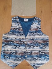 Vintage Western Style Horse themed Waistcoat.  Designs By JAN.  VGC