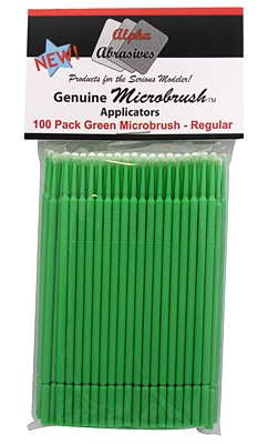 Alpha Abrasives 1352 Green Regular Micro Brushes (Pack of 100)