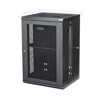 StarTech.com 4-Posten 18 HE Wandmontage Netzwerkschrank mit 1 HE Regal 19 Klappwand -