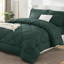 Full Size Comforter Sets Forest Green - 7 Pieces Bed in a Bag Full, Luxury Soft