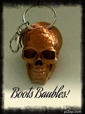 Gold Variegated 3D Printed Skull Purse Clip Keychain