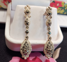 Vintage Sterling Silver 925 Marcasite Drop St...