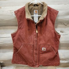 Carhartt Canvas Lined Vest Dusty Rusty Rose Pink Women s Size Medium WV001