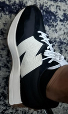 New. Balance Women's 327 Sneaker - BLACK with WHITE and Mineral Red