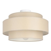 Deckenlampe Esszimmer Stoff Weiß Beige E27 Ø 40 Cm Deckenleuchte Wohnzimmer