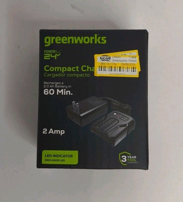 #ad Greenworks 24V 60 Min. 2Amp Compact Charger NEW NIB $15.99