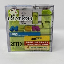 New Sealed Imation Neon IBM Formatted Floppy Disks 2HD 10 Pack