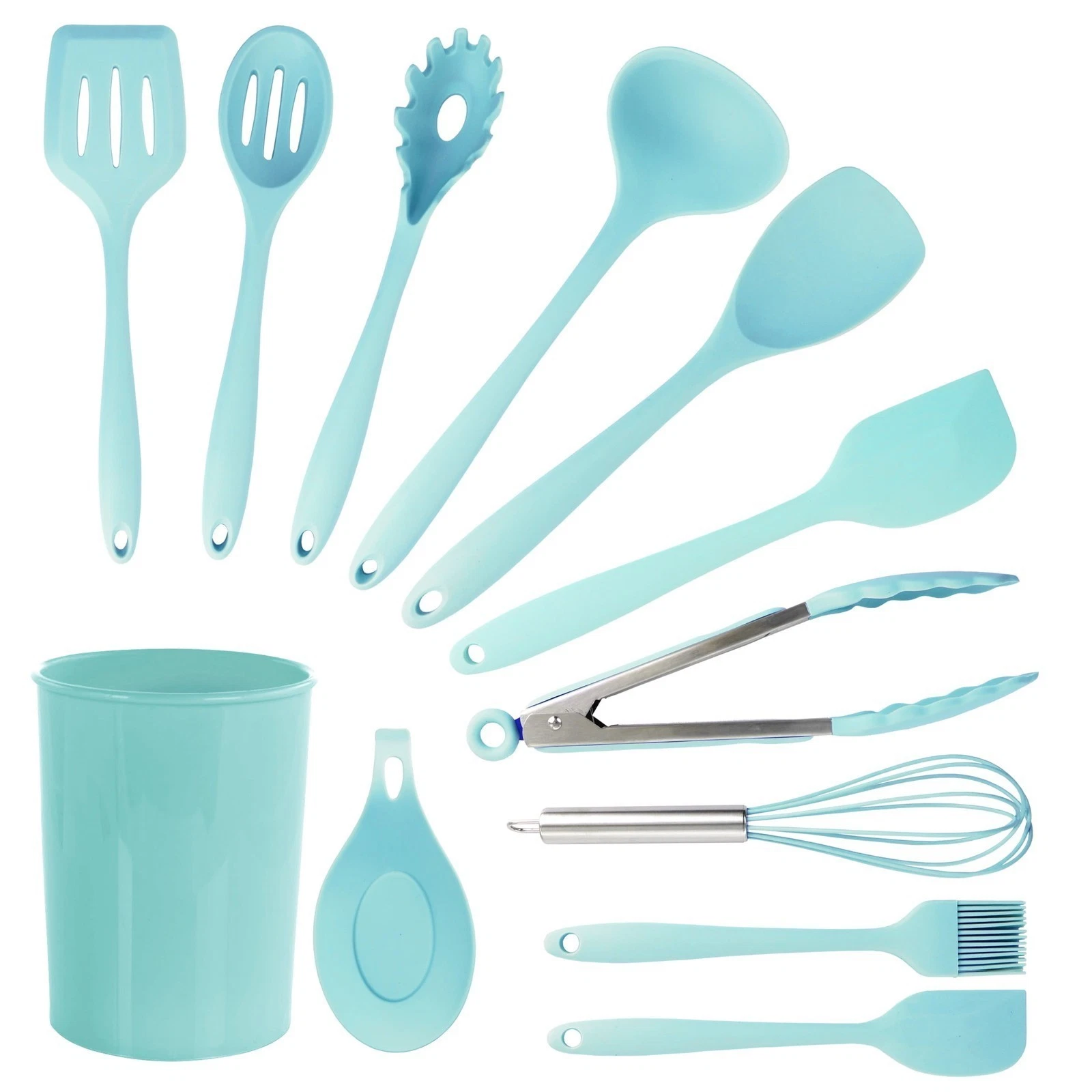 12 Piece Silicone Cooking Utensils Kitchen Tools Durable Dishwasher Safe New