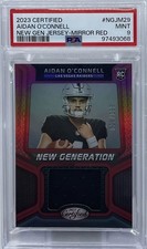 Aidan O’Connell Rookie PSA 9 -2023 Panini Certified Mirror Red Relic /199 Purdue