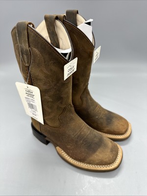 Cody James Square Toe Leather Western Boots Brown BBSC1904 BIG KIDS Size 10 D