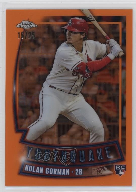 2023 Topps Chrome Youthquake Orange Refractor 15/25 Nolan Gorman #YQ-31 0t2