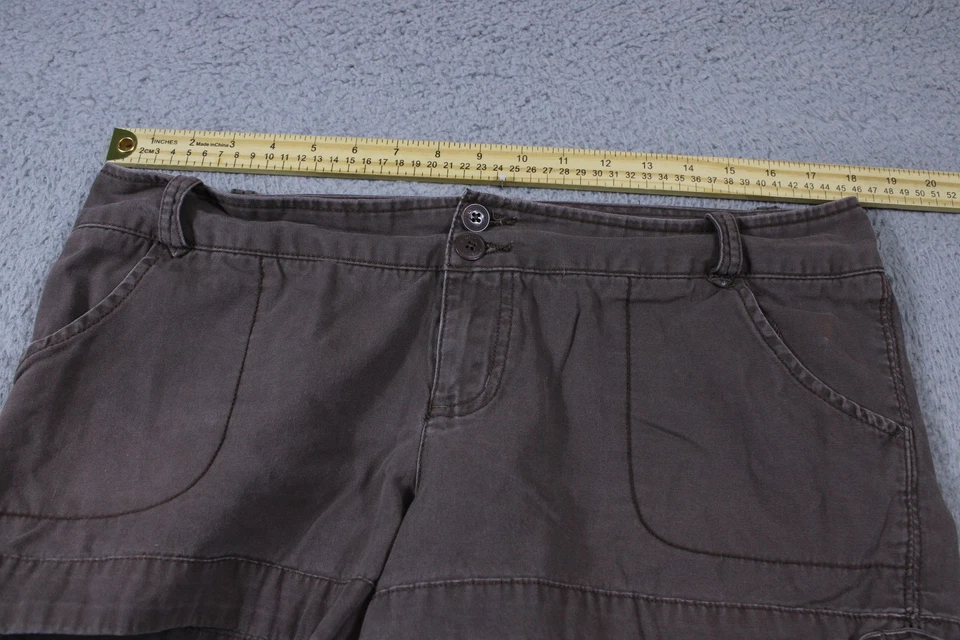 Mossimo Supply Co Shorts Womens 13 Brown Mid Rise Button Casual Pockets Summer - Image 2 of 4