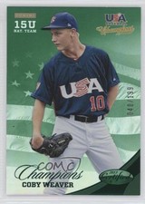 2013 USA Baseball Champions Certified National Team Mirror Green Coby Weaver 1b4