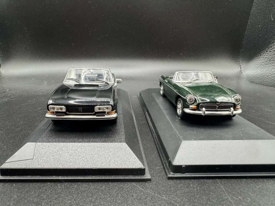 MGB e Peugeot 504 cabriolet   Minichamps scala 1/43 ,  prima serie rare in box  - Immagine 4 di 4