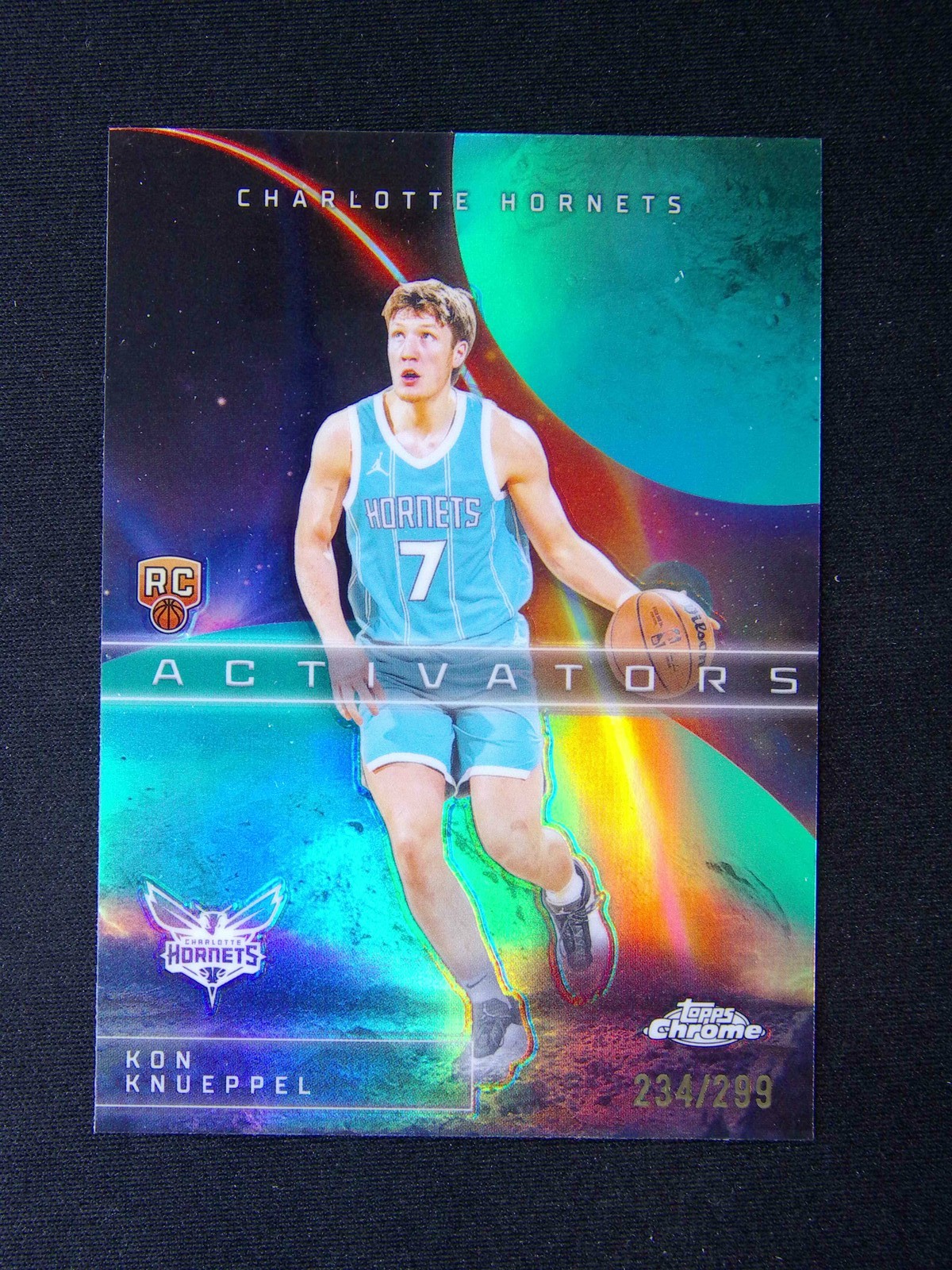 2025-26 Topps Chrome Kon Knueppel RC Rookie Activators Teal Refractor /299