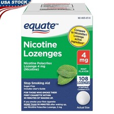 Nicotine Polacrilex Lozenges 4mg Mint Flavor Stop Smoking Aid Craving Relief NRT