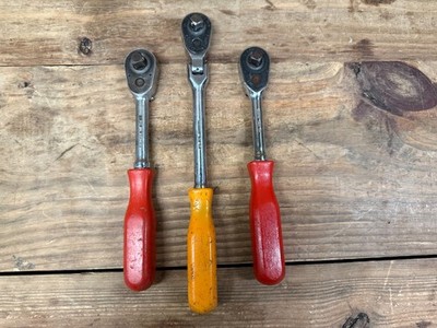 (3) Mac Tools 1/2'' 3/8''  Ratchets VR15FPA XR11FPA XR8FPA Comfort Grip L24