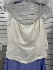 Brides Long Gown Bridal Wedding Dress Purple and white