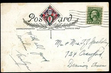 1921 US WX28 Christmas Charity Seal Cinderella Red Cross Sc#525 Tied On Postcard