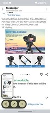 CAVIX Video Tripod Fluid Drag Pan Head with 3/8" and 1/4" Screw Sliding Plate
