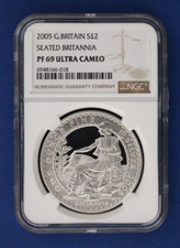 2005 Royal Mint 1oz Silver Proof Britannia £2 coin NGC Graded PF69 Ultra Cameo
