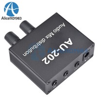 AU-202 Stereo Audio Signal Preamplifier Amplifier for Headphones External Power